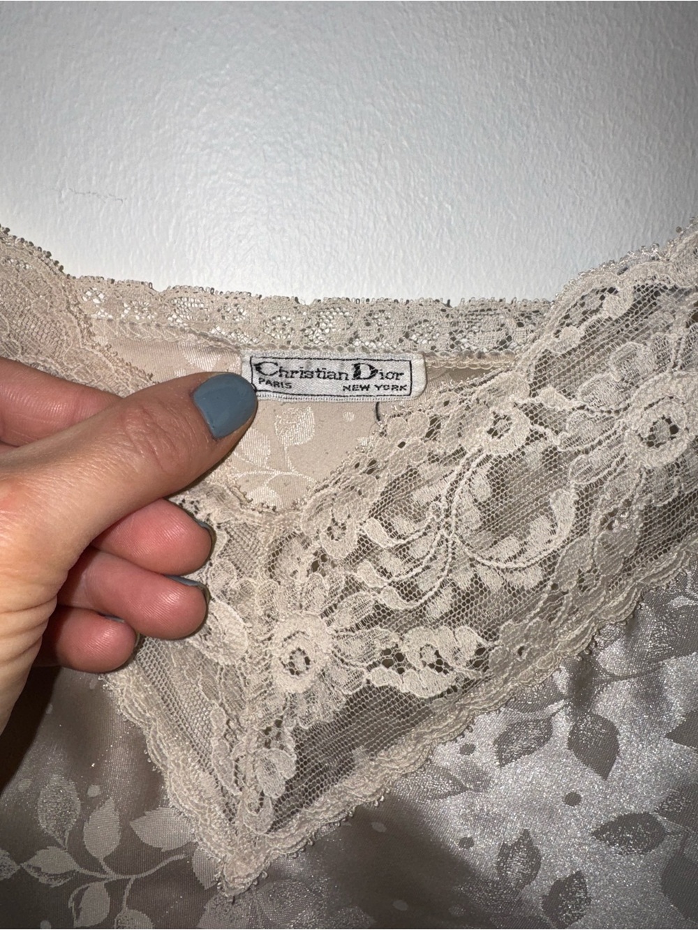 Vintage Christian Dior Silky Lace Trim Camisole in Champagne - Picture 2 of 3